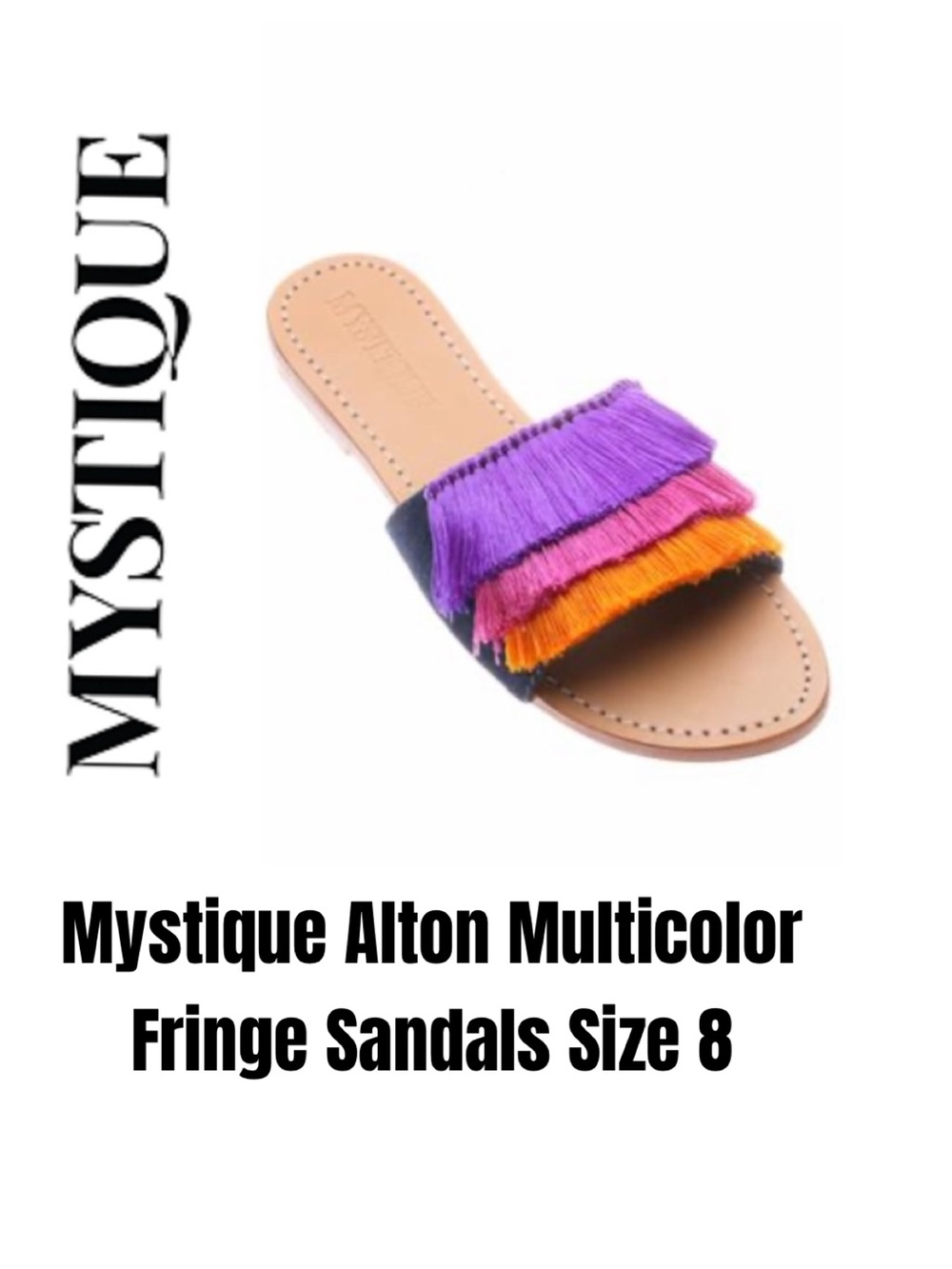 Mystique Alton Multicolor Fringe Sandals Size 8